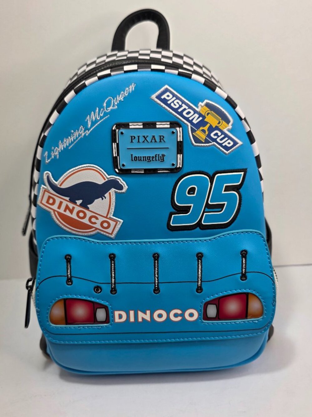 Loungefly Pixar Cars Dinoco Light Up Lightning McQueen Mini Backpack Recharge